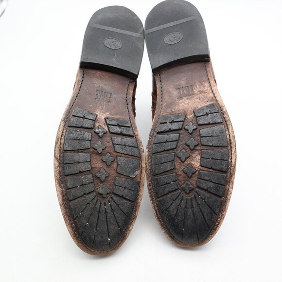 Frye Bowery Men’s Size 10.5 D Lace Up Zipper Chukka Boot Cognac Brown Leather - Picture 7 of 11